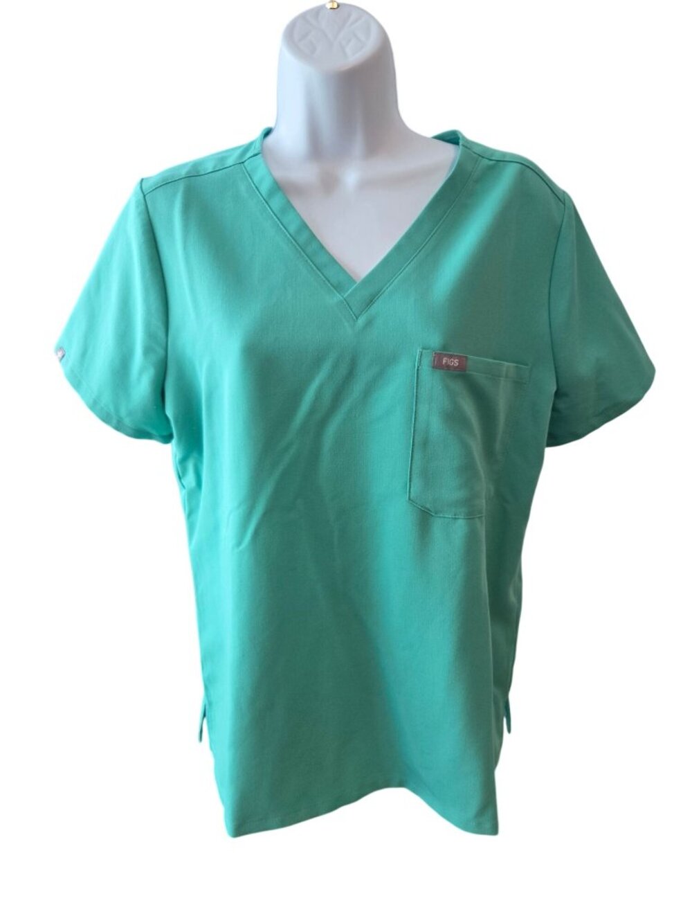 FIGS Technical Collection Scrub Set Teal Blue Top PM Pants PS Petite Cargo